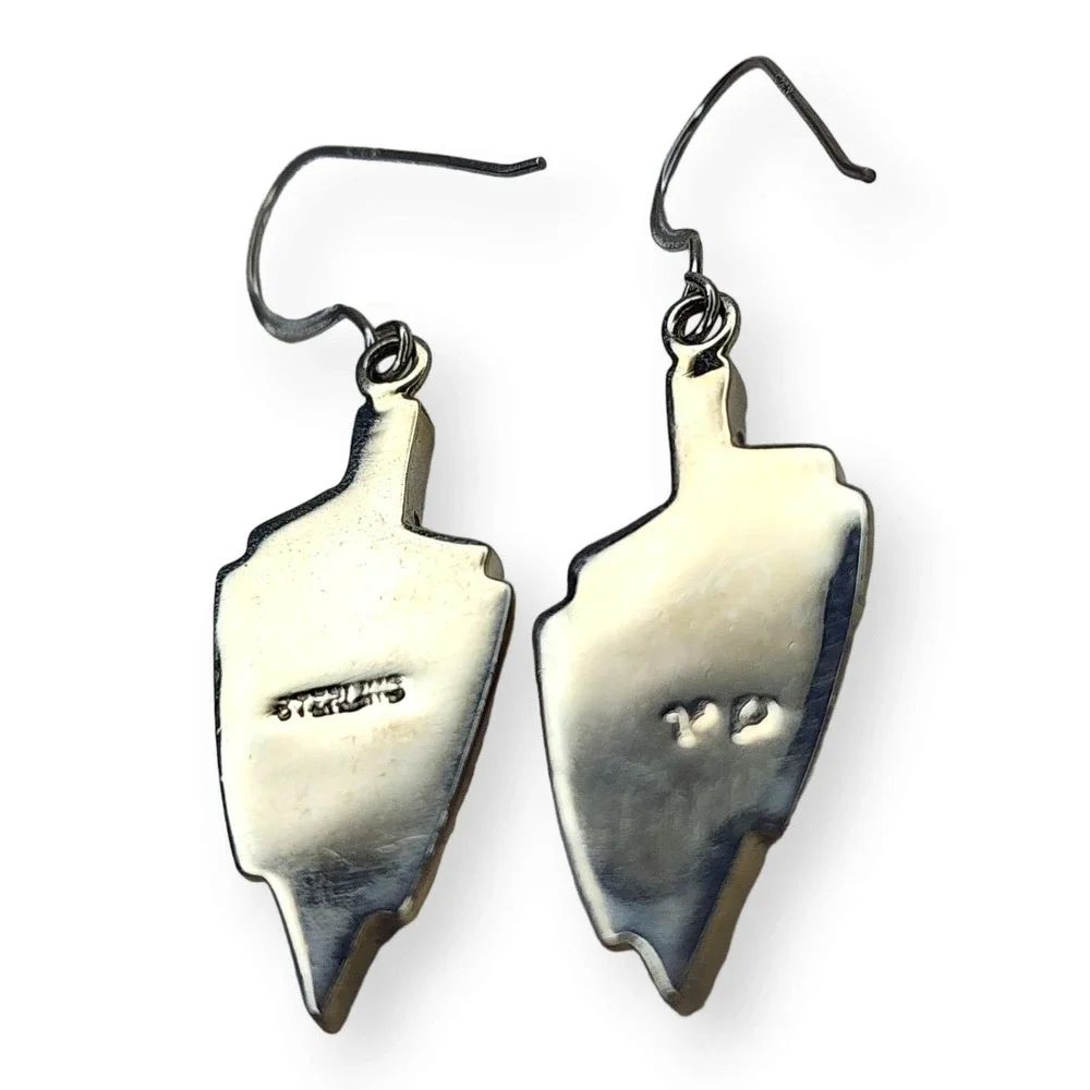 Southwestern Sterling Silver 925 Synthetic Opal Spiny Oyster Pendant Earring Set